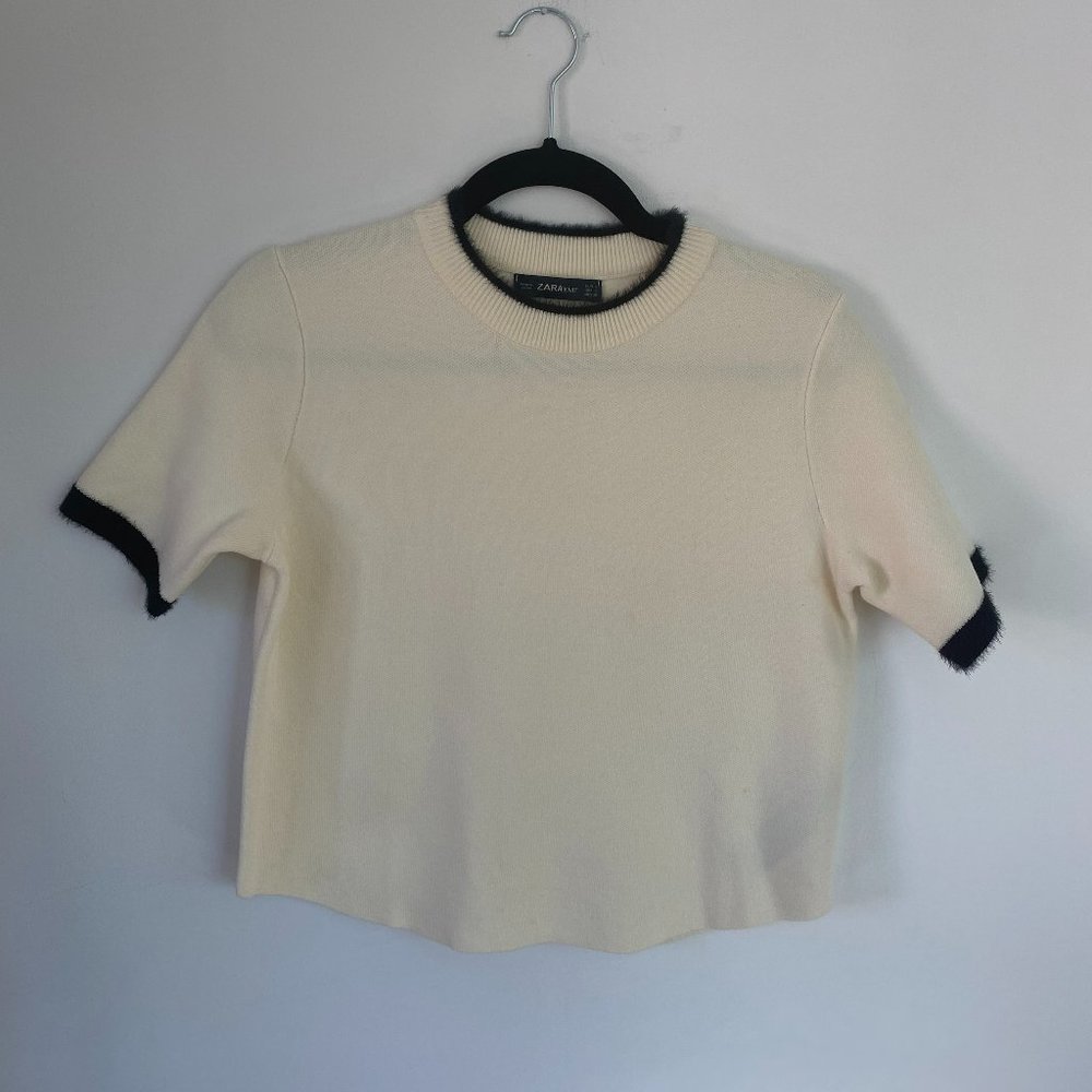 Zara Knit Top with Black Edging (Size S)